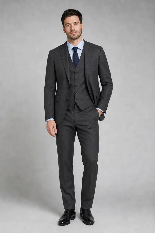 Charcoal Three-Piece AI outfit example